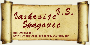 Vaskrsije Špagović vizit kartica